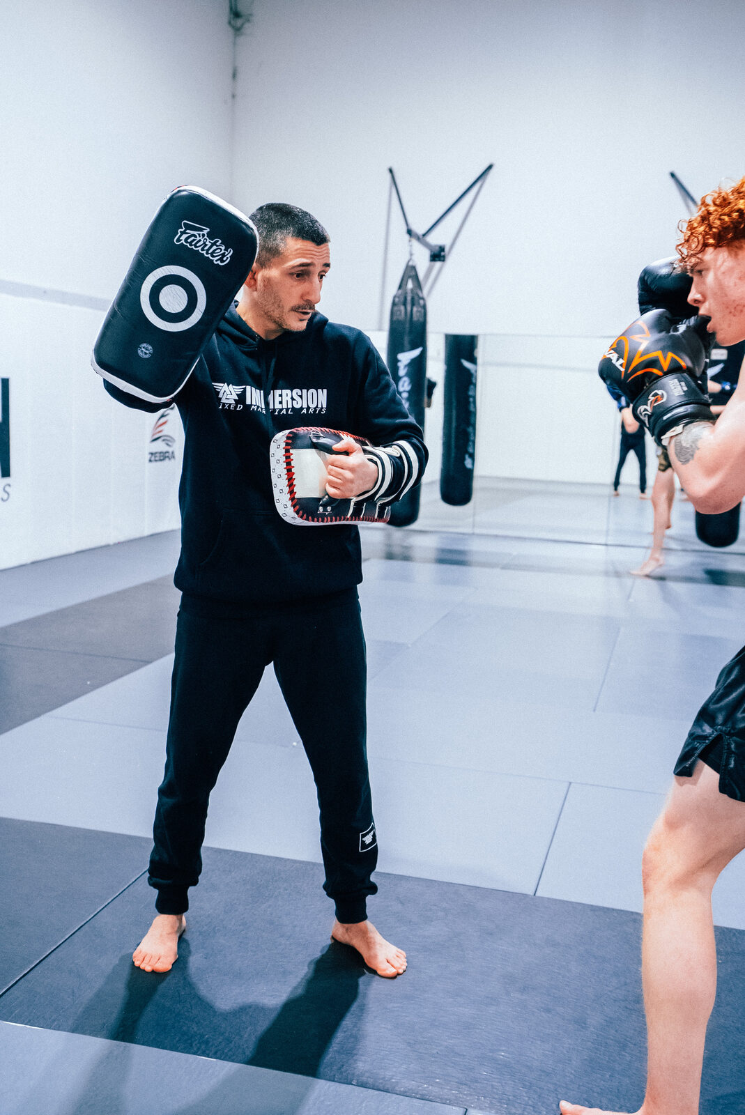 Sotir Kichukov calling the next combination with the pad up