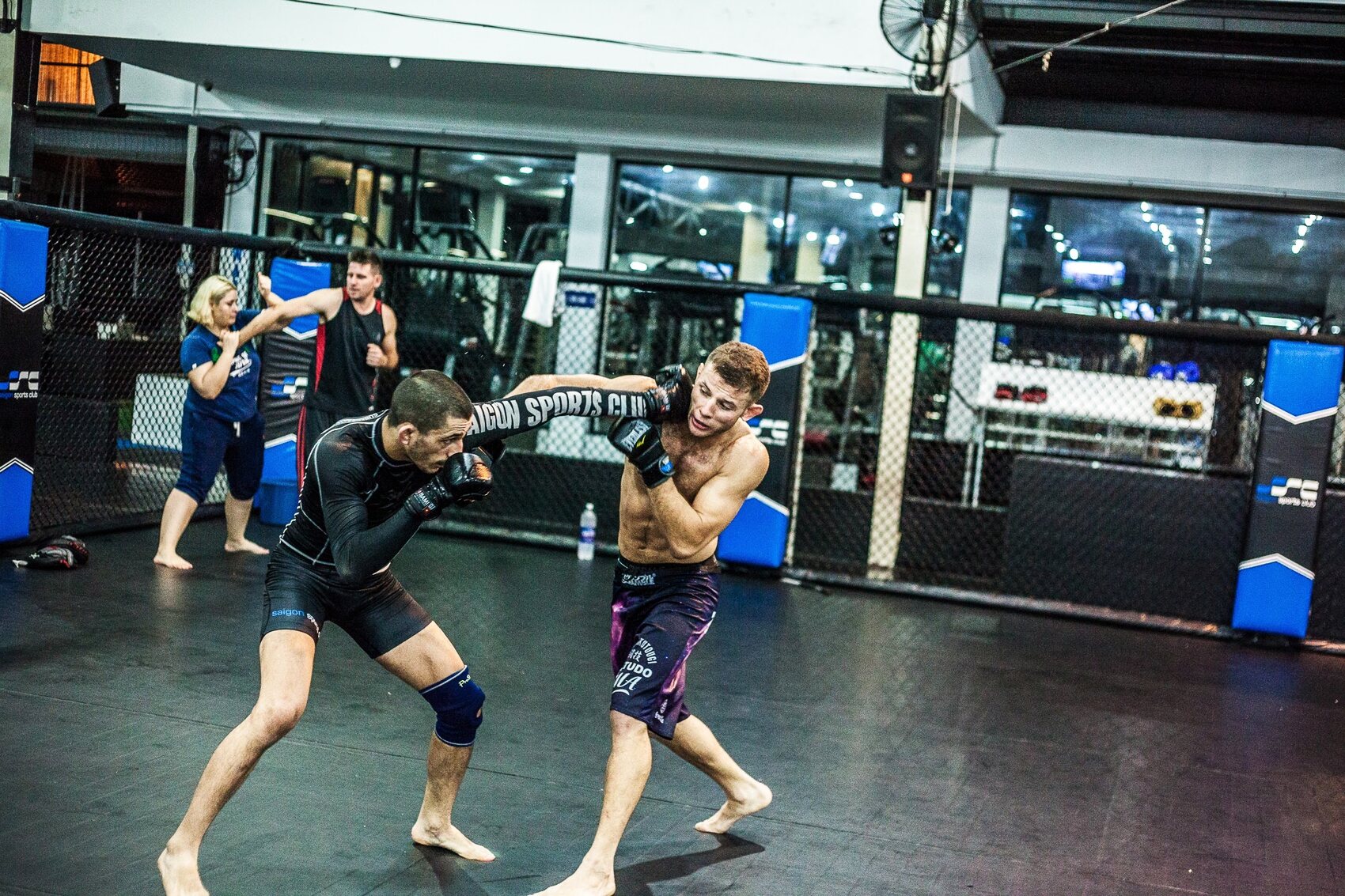 Sparring in the gym